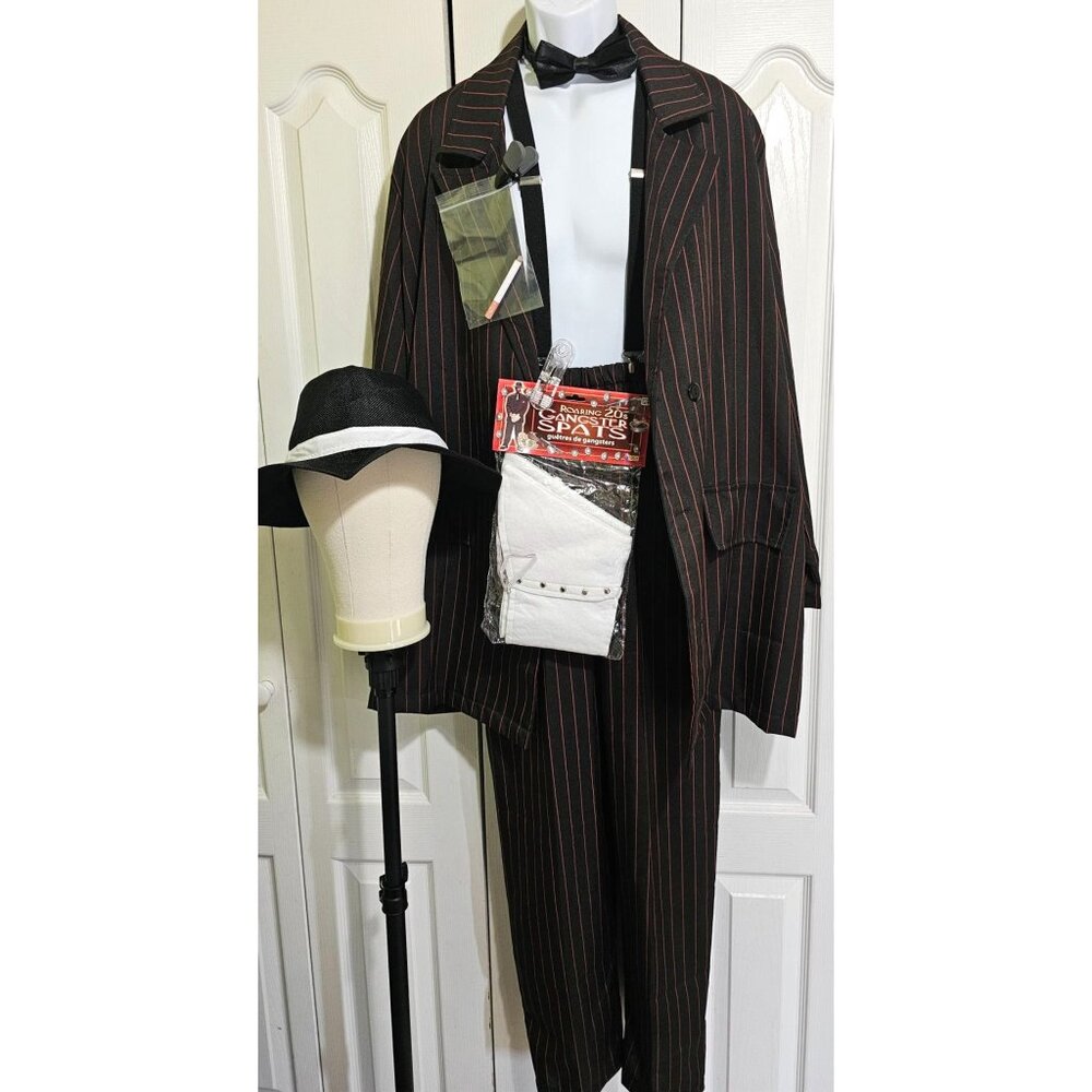 Men's Black Pinstripe Suit